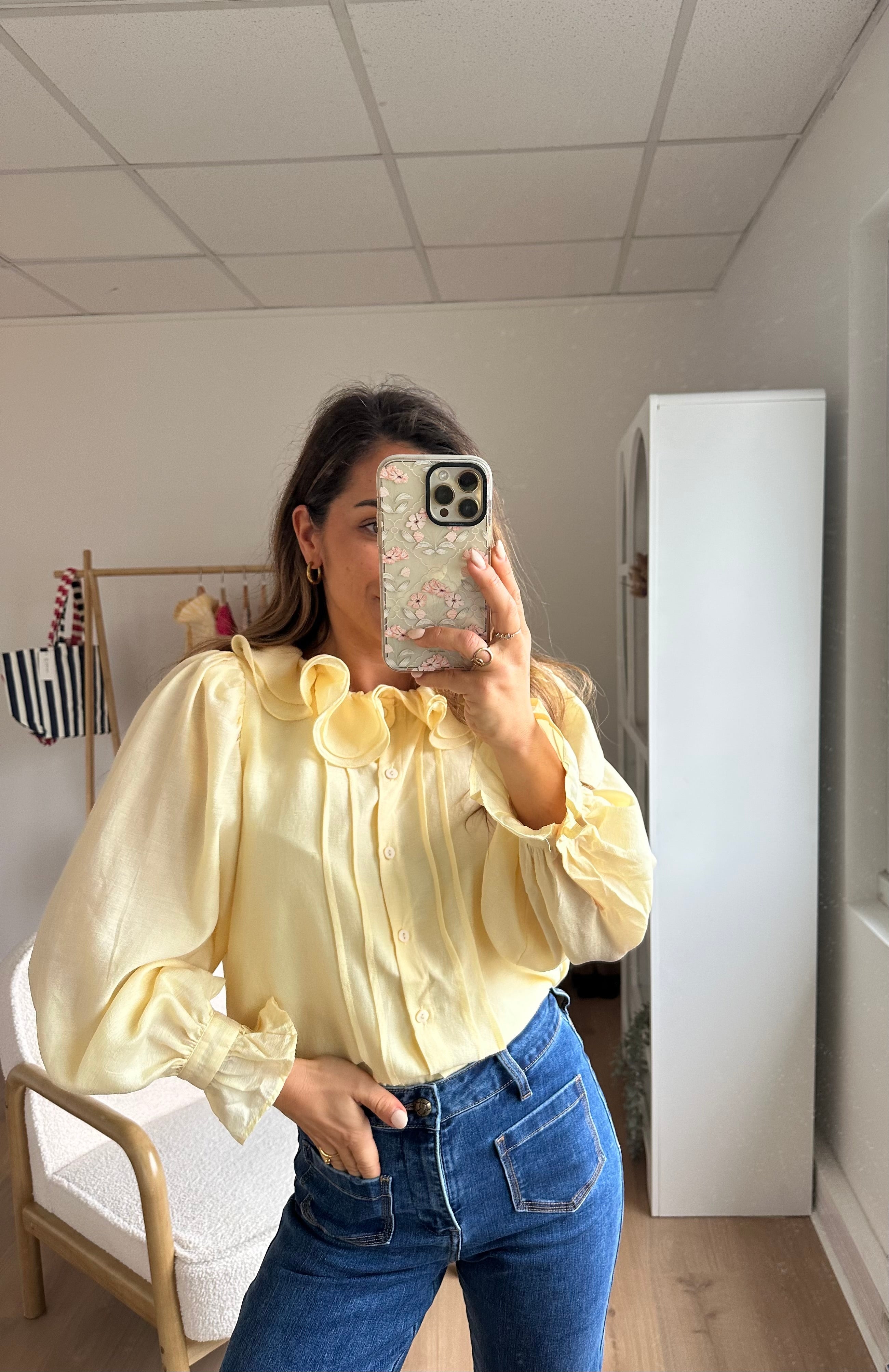 Blouse Brune Jaune Pâle