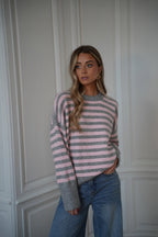 Pull Rayé Ariane - Gris/Rose