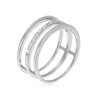 Bague "Rêveuse" Diamants 0,12/23 - Or Blanc 375/1000