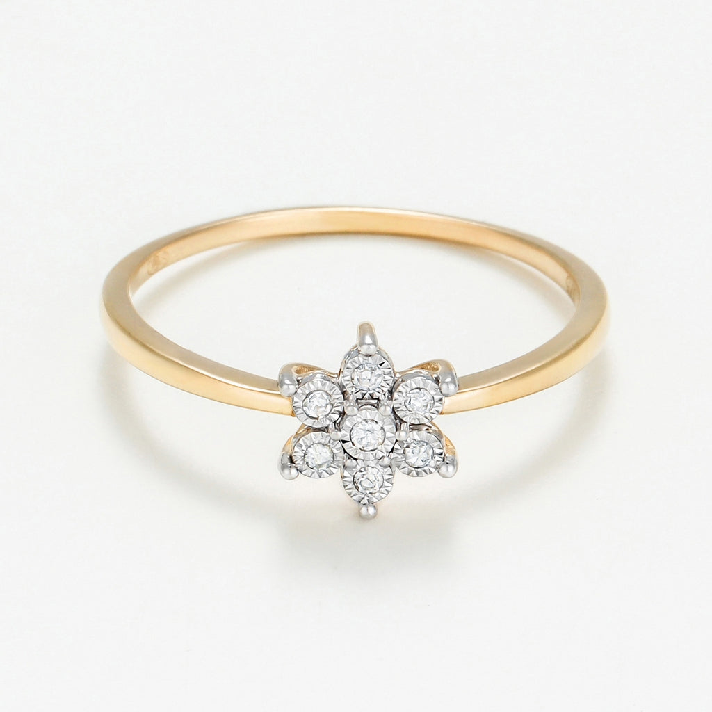 Bague "Stella" D0,05/7 - Or Jaune 375/1000