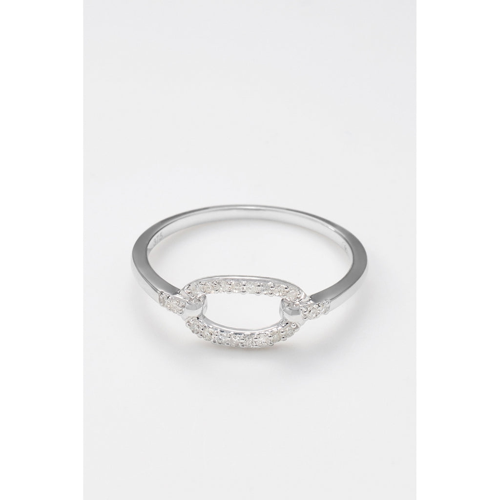 Bague "Éclat Soyeux" D0,10/20 - Or Blanc 375/1000
