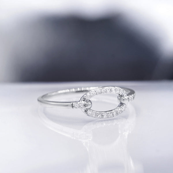Bague "Éclat Soyeux" D0,10/20 - Or Blanc 375/1000