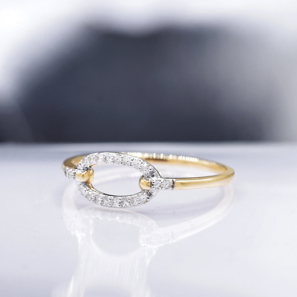 Bague "Éclat Soyeux" D0,10/20 - Or Jaune 375/1000