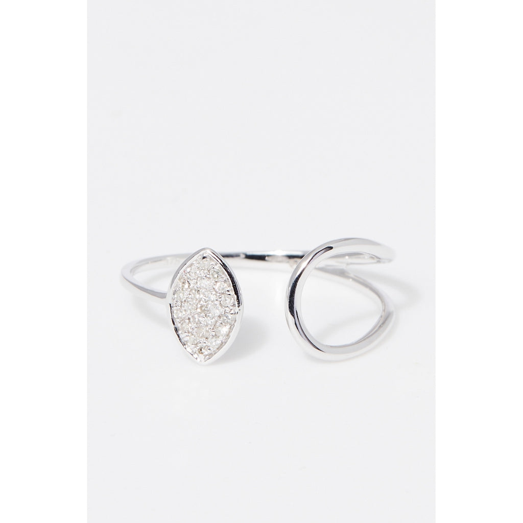Bague "Luna" D0,08/23 - Or Blanc 375/1000