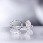 Bague "Luna" D0,08/23 - Or Blanc 375/1000
