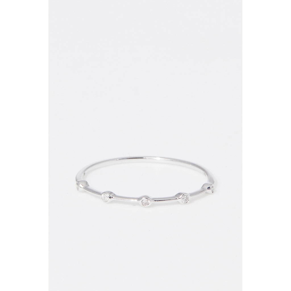 Bague "Ensemble" D0,03/5 - Or Blanc 375/1000