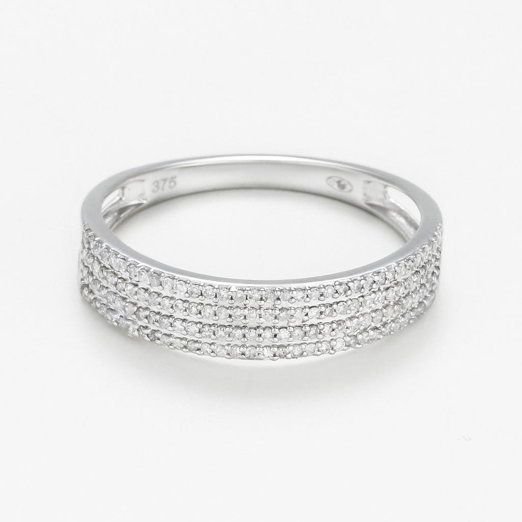Bague "Starry Night" D0,24/132 - Or Blanc 375/1000