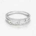 Bague "Princesa" D0,12/43 - Or Blanc 375/1000
