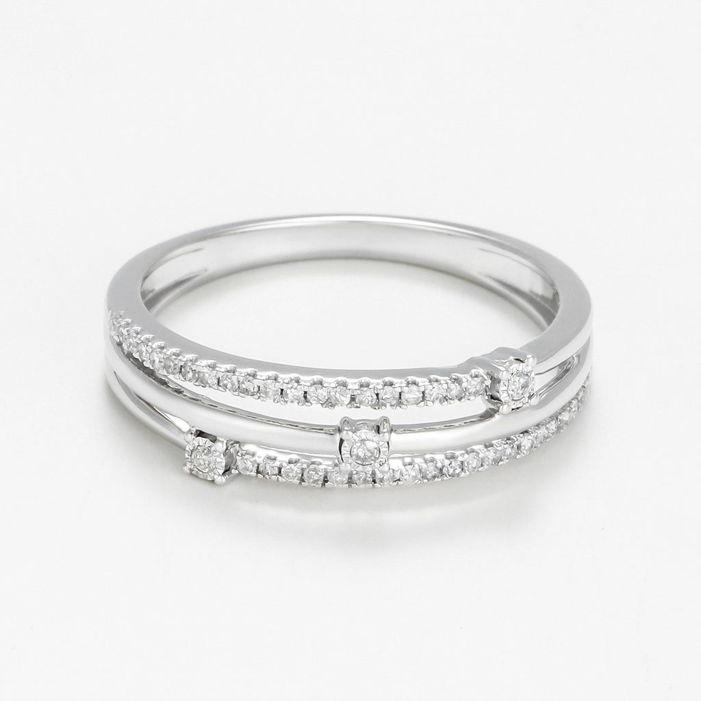 Bague "Princesa" D0,12/43 - Or Blanc 375/1000