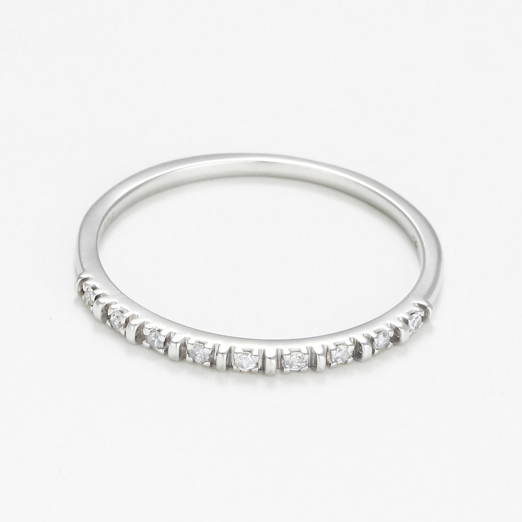Bague "Anatolia" D0,045/9 - Or Blanc 375/1000