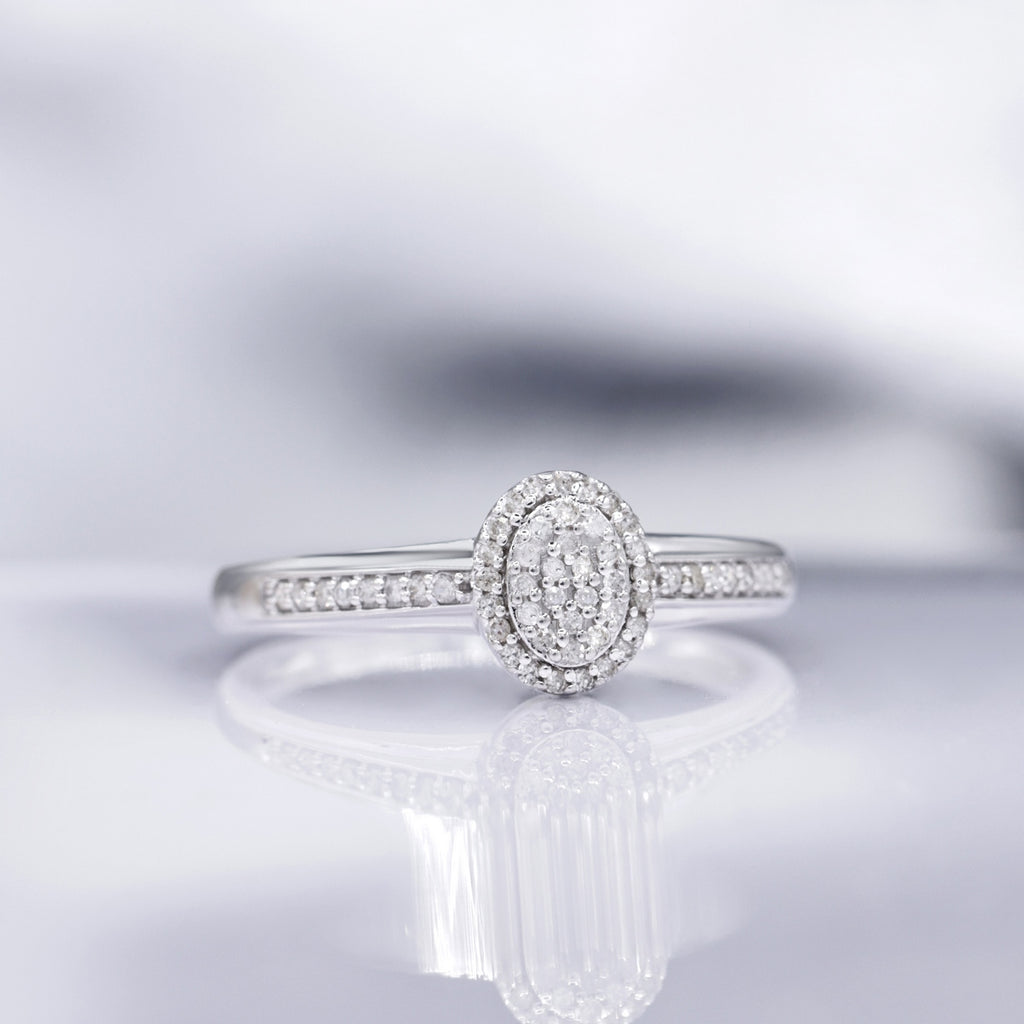 Bague "Alessandra" D0,175/55 - Or Blanc 375/1000