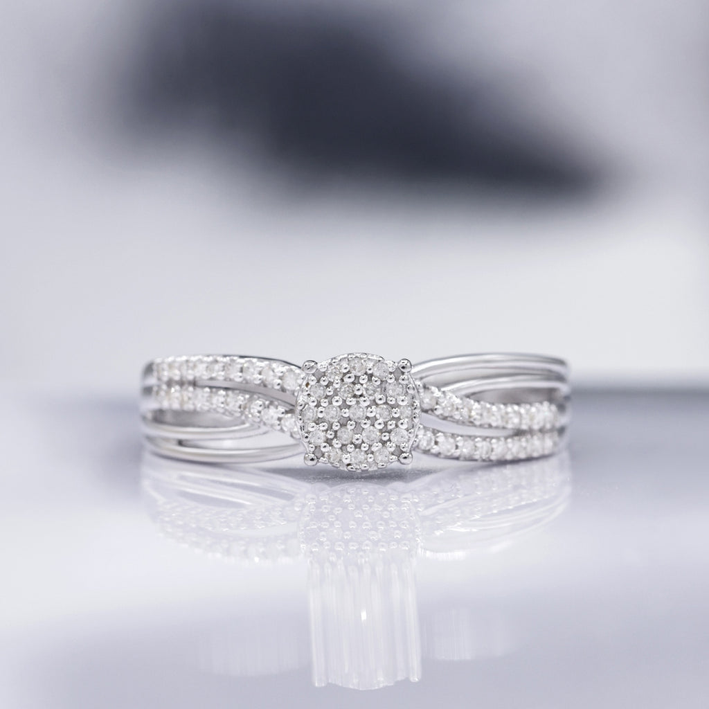 Bague "Rosalia" D0,17/55 - Or Blanc 375/1000