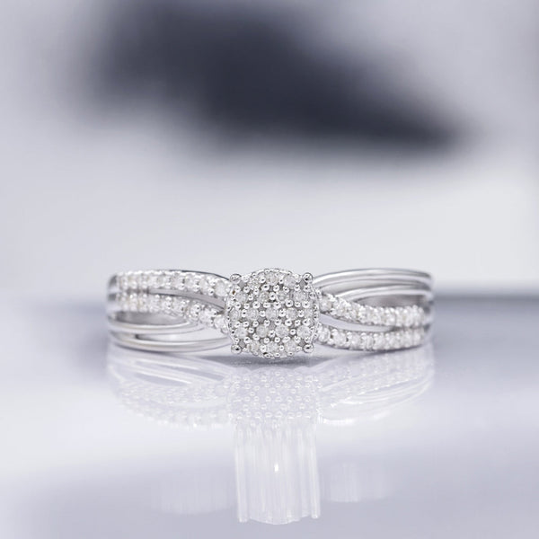 Bague "Rosalia" D0,17/55 - Or Blanc 375/1000