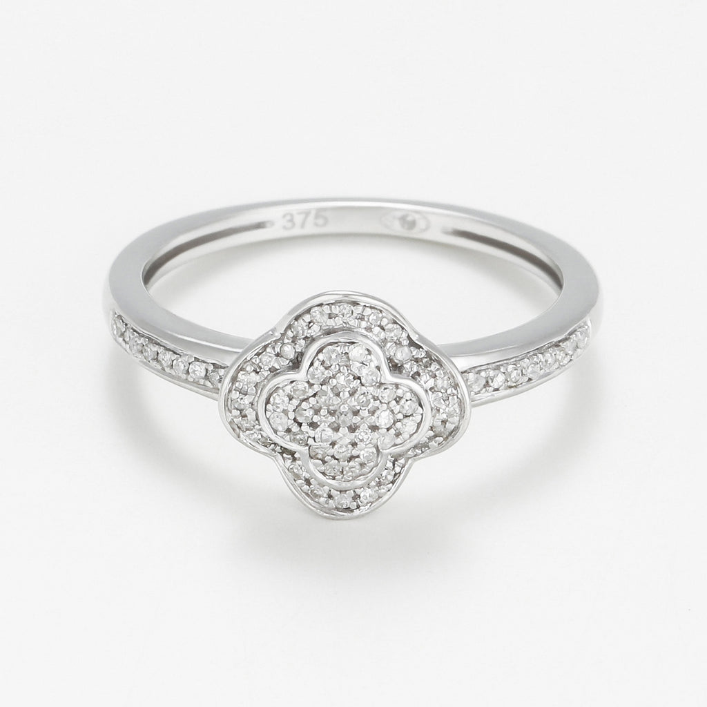 Bague "Phaenna" D0,11/67 - Or Blanc 375/1000