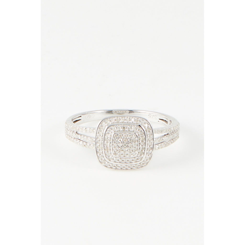 Bague "Ramona" D0,28/155 - Or Blanc 375/1000