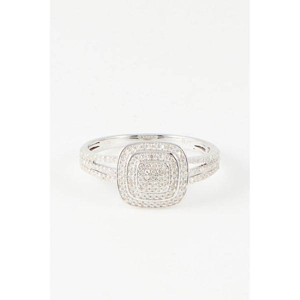 Bague "Ramona" D0,28/155 - Or Blanc 375/1000