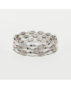 Bague "Trinity" D0,15/26 - Or Blanc 375/1000