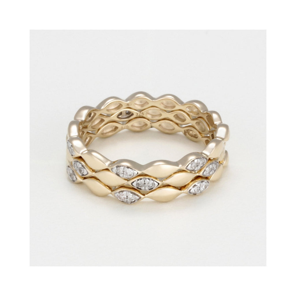 Bague "Trinity" D0,15/26 - Or Jaune 375/1000