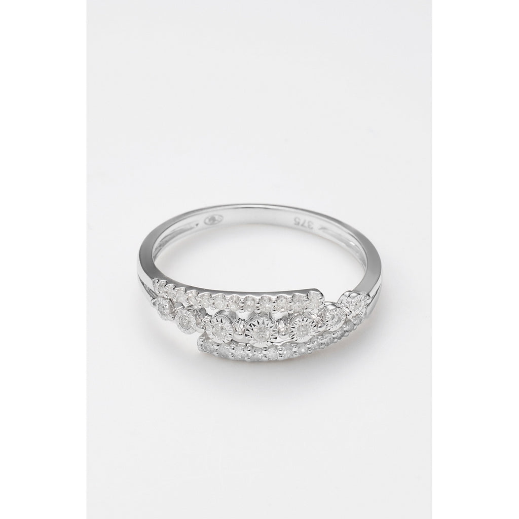 Bague "Étoile Éternelle" D0,17/31 - Or Blanc 375/1000