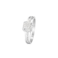 Bague "Carré Lumineux" D0,21/41 - Or Blanc 375/1000