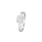 Bague "Carré Lumineux" D0,21/41 - Or Blanc 375/1000