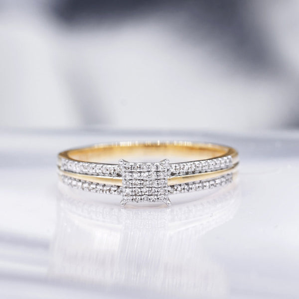 Bague "Mon Bonheur" Diamants 0,15/65 - Or Jaune 375/1000