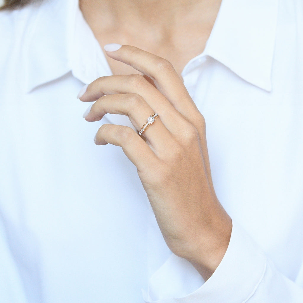 Bague "La Promise" Diamants 0,16/28 - Or Jaune 375/1000