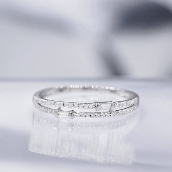 Bague "Incantation" Diamants 0,16/46 - Or Blanc 375/1000