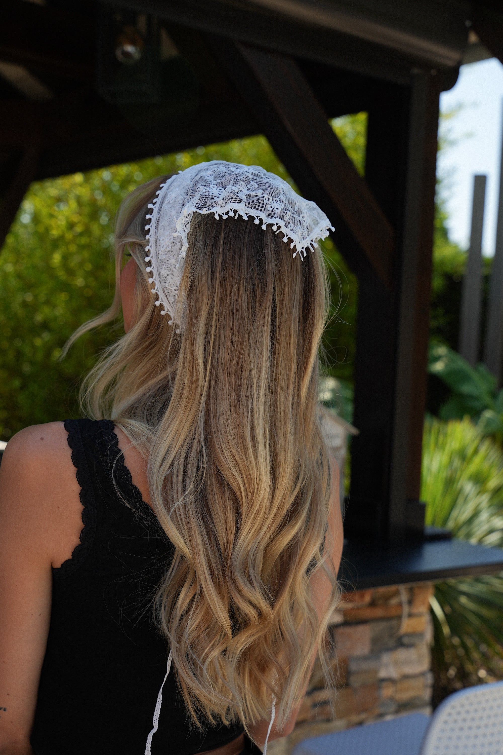 Bandana Dentelle Albi - Blanc