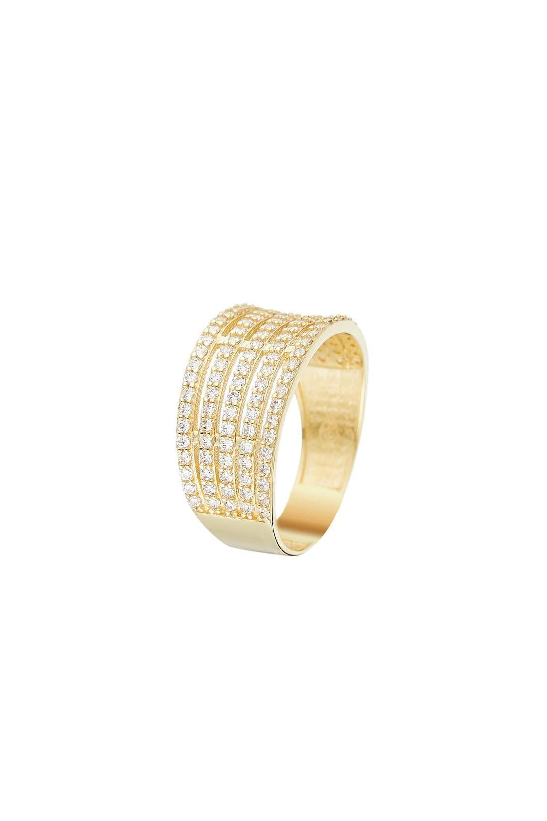 Bague "Multiples" Or Jaune 375/1000  Et Zirconium
