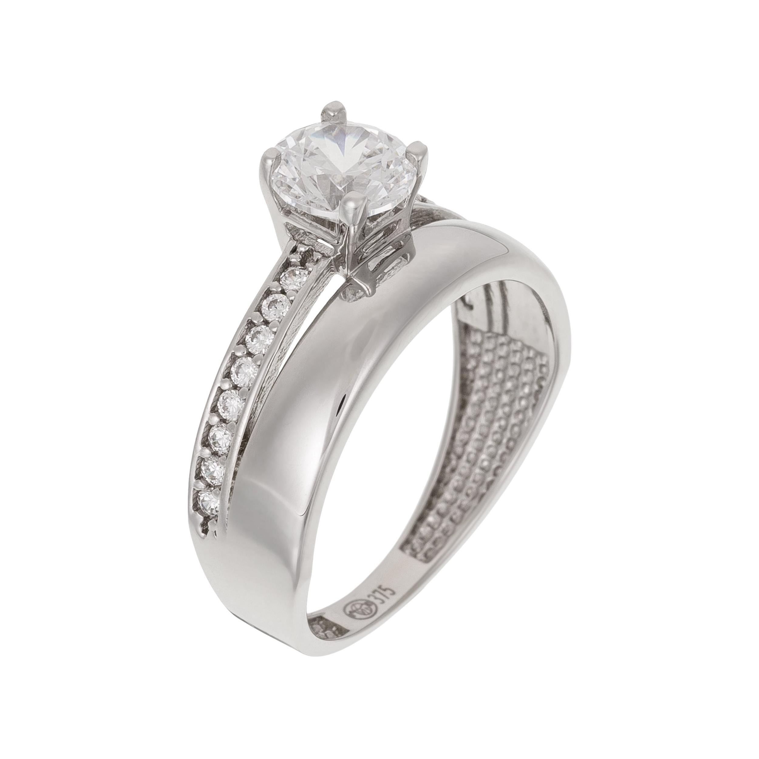 Bague "De Moi À Toi" Or Blanc 375/1000 Et Zirconium