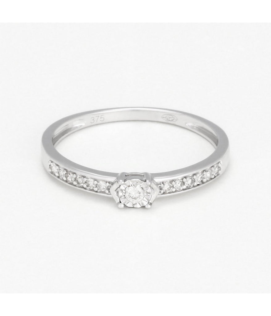 Bague "Anya" - D0,10/13 - Or Blanc
