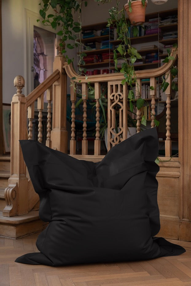 Pouf Beanbag Leatherlook - 159x129cm - Noir