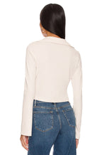 Top Bell Sleeve Rib Polo - Bone
