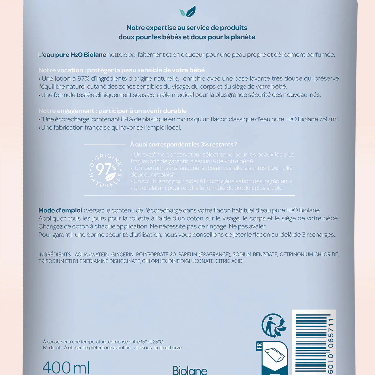Lot 3X Eco-Recharge Eau Pure