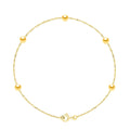 Bracelets 5 Perles Rondes - Tailles De 4 À 6 Mm - Chaine Singapour - Or 750 - Marigny