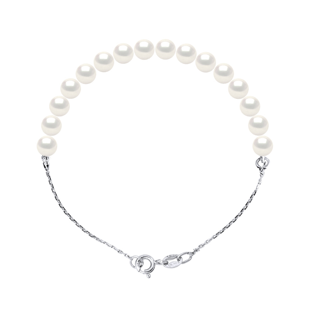 Bracelet Chainage Perles Rondes 6-7 Mm - Plusieurs Coloris - Argent 925 - Cap Ferret