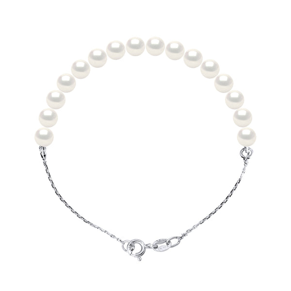 Bracelet Chainage Perles Rondes 6-7 Mm - Plusieurs Coloris - Argent 925 - Cap Ferret