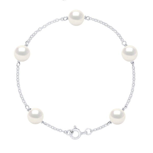 Bracelet 5 Perles De Culture Rondes - Argent 925 - Cap D'Ail