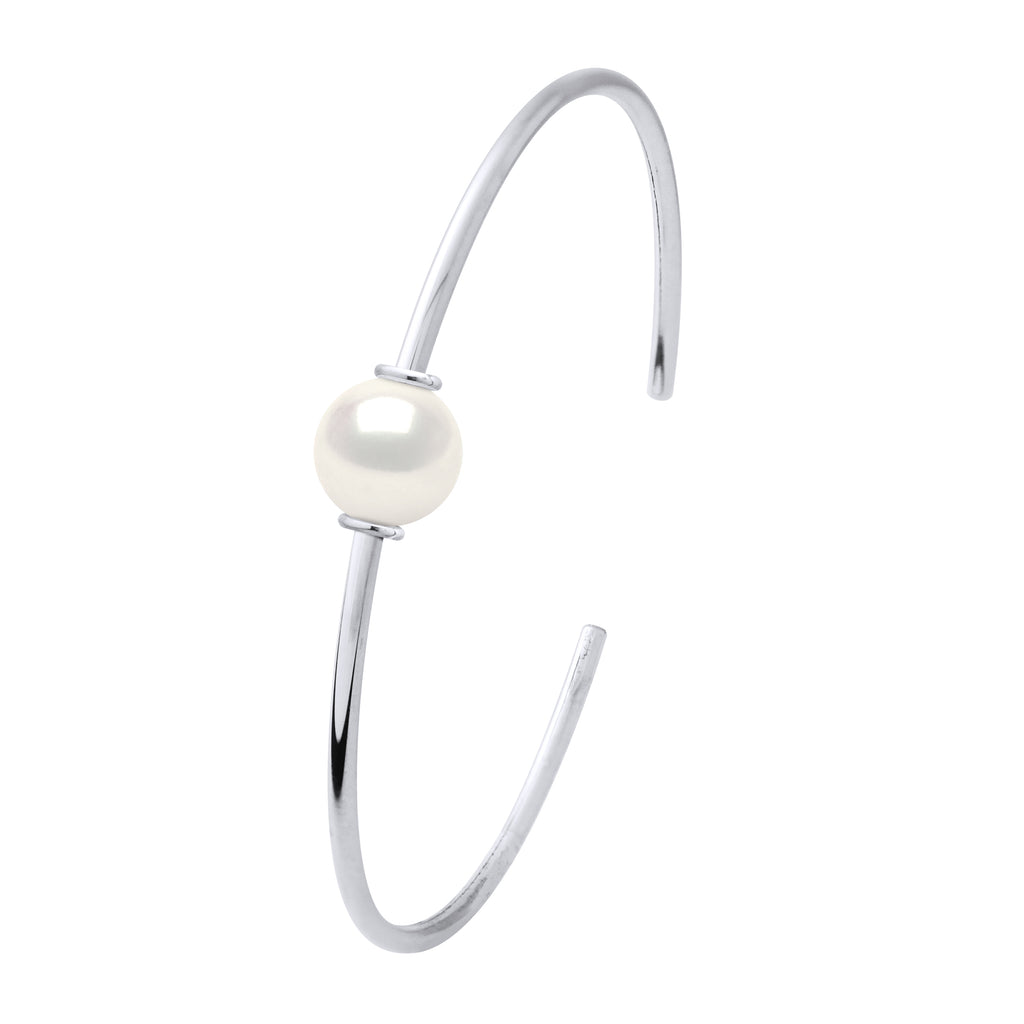 Bracelets Jonc Perle Ronde 9-10 Mm - Plusieurs Coloris - Argent 925 - Beaulieu