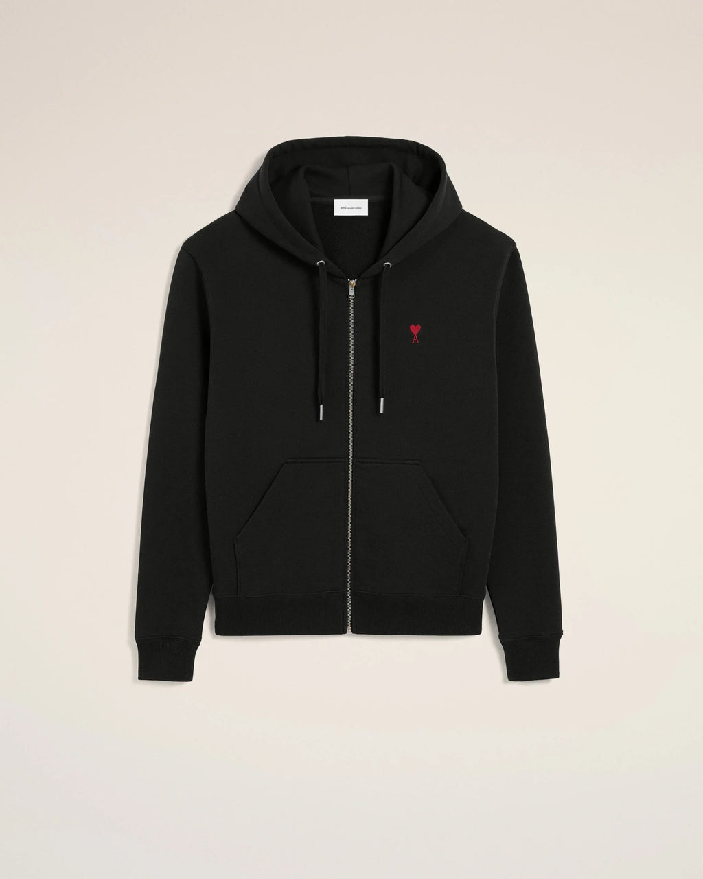Ami Paris - Sweat À Capuche Zippé Ami De Coeur – Noir