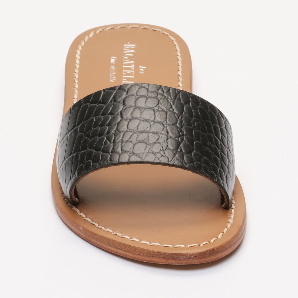 Sandales York - Croco Noir
