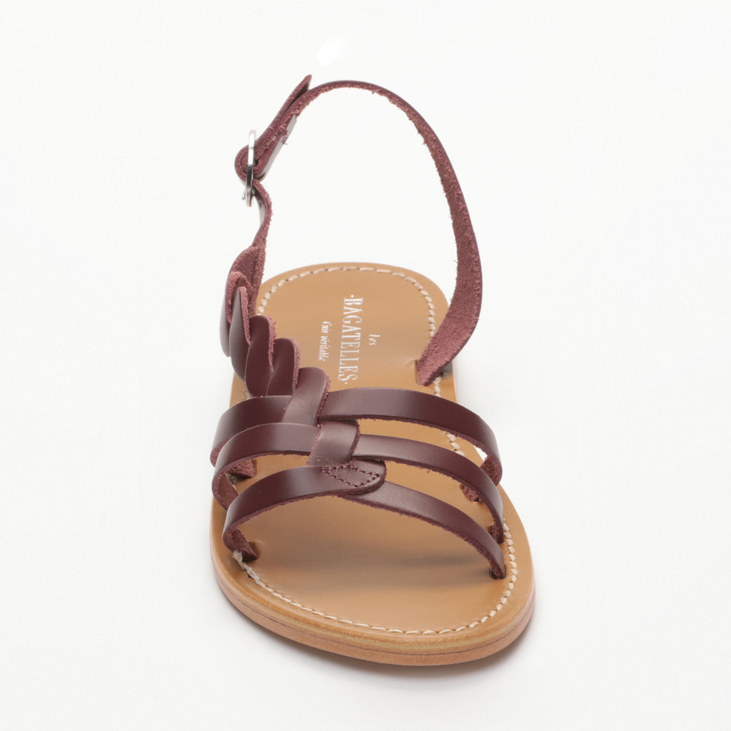 Sandales Plates Satyre Burgundy