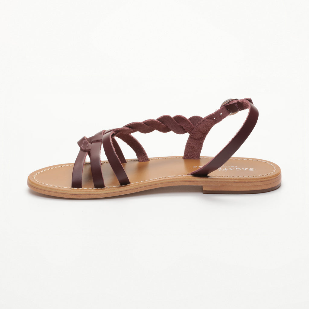 Sandales Plates Satyre Burgundy