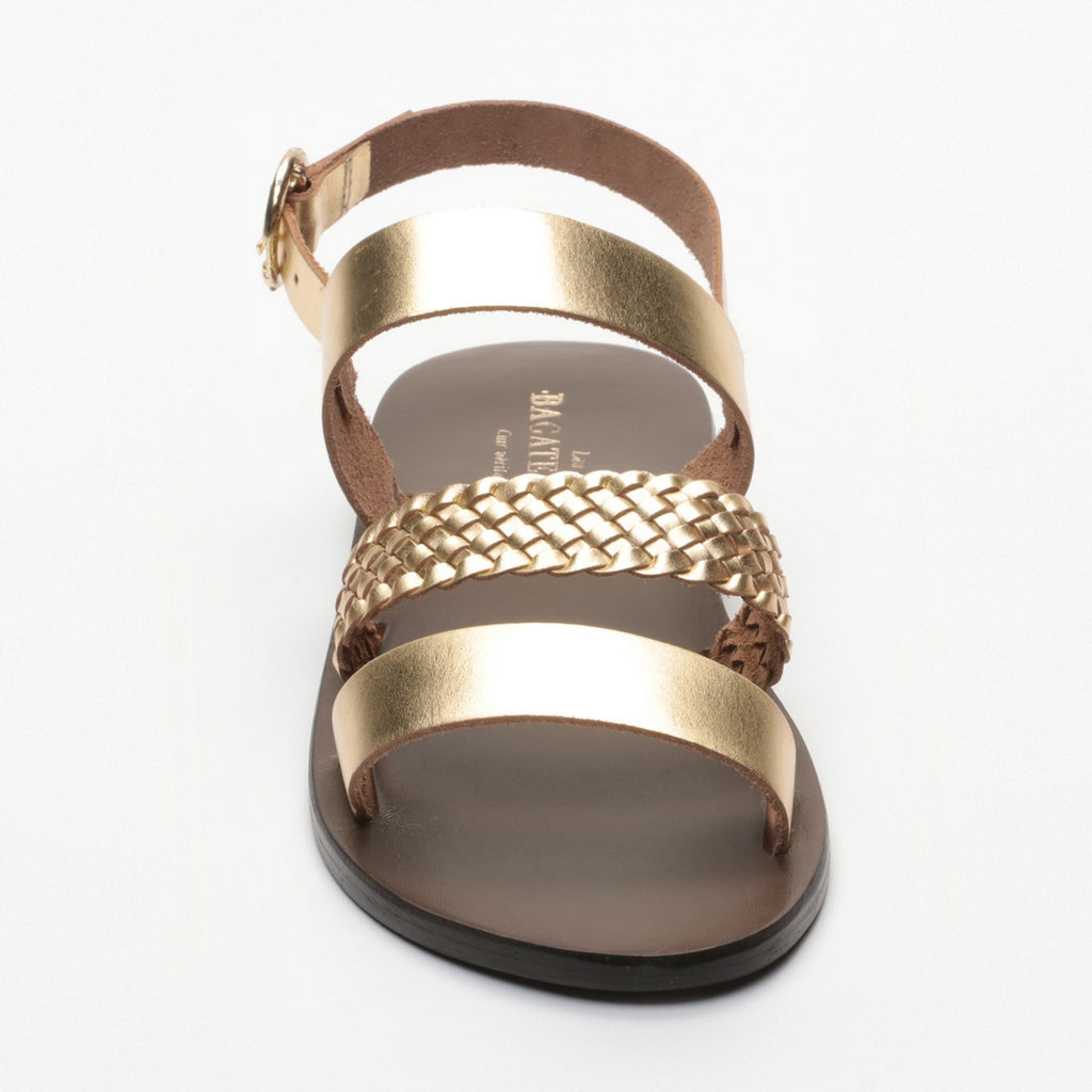 Sandales Plates Cavery Dark Gold