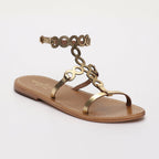 Sandales Plates Chaithvika Dark Gold