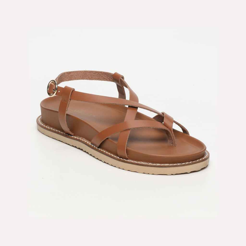Sandales Plates Origone Camel