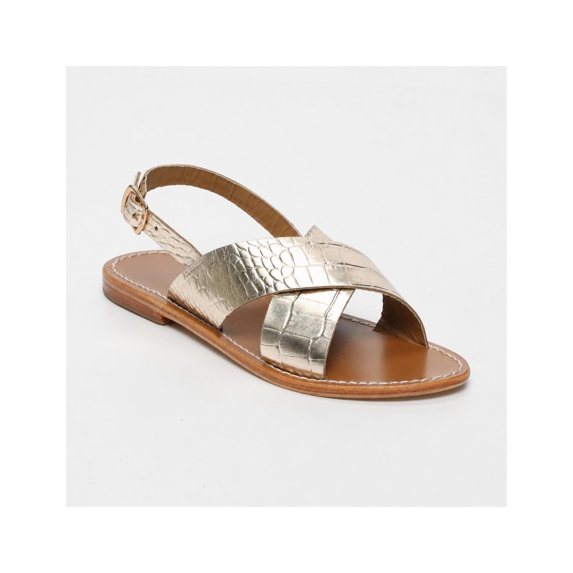 Sandales Acoyte - Croco Or Clair