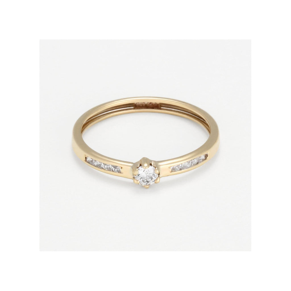 Bague " Lacey" Or Jaune 375 / 1000 Et Zirconium