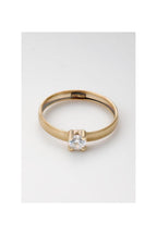 Bague " Lucy" Or Jaune 375 / 1000 Et Zirconium